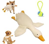 Gienslru Large Plush White Duck Dog Toy, 2026 New Enrichment Large White Puppy Plush, 50cm Cute Goose Stuffed Animal Duck Plushs Toys, Realistic Goose, for Dogs Chewing, Playing (35.4in)