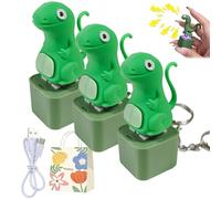 Gienslru Lizard Button, Lizard Keychain Sound, Lizards Button Sound, Lizards Keychain with Rechargeable LED Light & Realistic Croak, Portable Stress Reliever for Anxiety & Sensory Fun (3pcs)