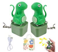 Gienslru Lizard Button, Lizard Keychain Sound, Lizards Button Sound, Lizards Keychain with Rechargeable LED Light & Realistic Croak, Portable Stress Reliever for Anxiety & Sensory Fun (2pcs)