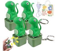 Gienslru Lizard Button, Lizard Keychain Sound, Lizards Button Sound, Lizards Keychain with Rechargeable LED Light & Realistic Croak, Portable Stress Reliever for Anxiety & Sensory Fun (4pcs)