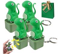 Gienslru Lizard Keychain Sound, Lizard Button, Rechargeable Lizards Anxiety Relief Keychain Button Toy, Lizards Push & Click Keychains, Funny Rechargeable Colourful Lights (4pcs)