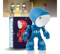 Gienslru Lonely Robot Cartoon Cute Robot Design Companion Table Light, 2026 New Mini Creative Robots Table Lamp, Fully Posable Body Bot Style Cordless Lamp, for Desk Bedroom Office (Blue)