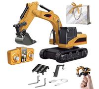 Gienslru Mini RC Construction Series, Pocket Dump Truck, App Control 1/64 Mini RCS Constructions Crane Forklift Trucks, RC Construction Vehicle Set, Vehicle Toy for Adult Kid (Excavator)