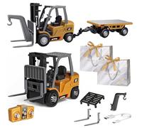 Gienslru Mini RC Construction Series, Pocket Dump Truck, App Control 1/64 Mini RCS Constructions Crane Forklift Trucks, RC Construction Vehicle Set, Vehicle Toy for Adult Kid (B)