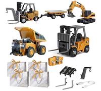 Gienslru Mini RC Construction Series, Pocket Dump Truck, App Control 1/64 Mini RCS Constructions Crane Forklift Trucks, RC Construction Vehicle Set, Vehicle Toy for Adult Kid (Mix)