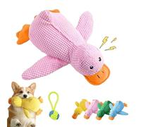 Gienslru Pato antiestrés para Perros, Juguete Amarillo para Perro, Pato antiestrés - contra la ansiedad por separación y la Soledad, Juguete Interactivo para Perros (Rosa, S)
