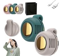 Gienslru Pequeño ventilador de cuello con clip Whirlwind, mini ventilador silencioso portátil de 3 velocidades, mini ventilador portátil recargable con clip, ventilador de cintura y cuello, para