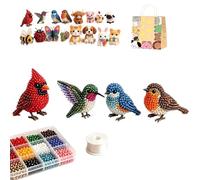 Gienslru Petite 3D Beaded Animal Craft Kit, DIY Animal Beading Kit, 3D Beaded Embroidery Set with Colorful Beads and Instructions, Creative Arts & Crafts Gift for Adults & Beginners (E)