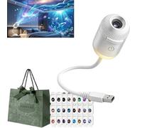 Gienslru Plug and Play HD Star Projector, Galaxy Projector Night Light, 360° Rotating Starry Sky Projector, Smart Dynamic 5d Holographic Night Light Projector, para coche, dormitorio, 24 películas