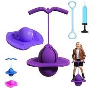 Gienslru Pogo - Pelota de salto para niños y adultos, con mango, pelota de equilibrio para niños, base antideslizante, capacidad de carga de 300 kg, para entrenar el equilibrio (2 unidades de color