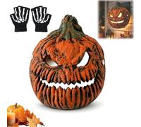 Gienslru Pumpkin Lantern Cover Halloween Scary 3D Porch Light Cover Decor | Elastic Strap Attachment, 3D Pumpkin Design, Light Fixture Covers, Garage & Front Door, Spooky Halloween Display
