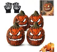 Gienslru Pumpkin Lantern Cover Halloween Scary 3D Porch Light Cover Decor | Elastic Strap Attachment, 3D Pumpkin Design, Light Fixture Covers, Garage & Front Door, Spooky Halloween Display