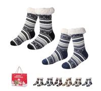 Gienslru Snowflake Ultra-Thick Slipper Home Socks, Snowflake Ultra-Thick Cashmere Slipper Home Socks (C*2, Adulto, Mujer, Talla única, Letras, Sistema tallas calzado EU, mediano)
