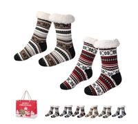 Gienslru Snowflake Ultra-Thick Slipper Home Socks, Snowflake Ultra-Thick Cashmere Slipper Home Socks (B*2, Adulto, Mujer, Talla única, Letras, Sistema tallas calzado EU, mediano)