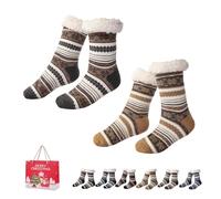 Gienslru Snowflake Ultra-Thick Slipper Home Socks, Snowflake Ultra-Thick Cashmere Slipper Home Socks (A*2, Adulto, Mujer, Talla única, Letras, Sistema tallas calzado EU, mediano)