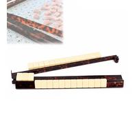 Gienslru Tortoise Shell Rack & Pusher Set, Tortoise Shell Mahjong Racks, Acrylic Mahjong Rack Set with Fully Detachable Magnetic Pushers, Glossy Finish, for Home Game Nights, 18 Inch (B)