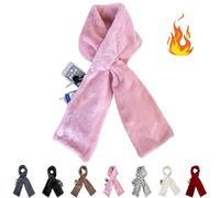 Gienslru Ultra-Soft Faux Fur Pull-Through Scarf with Secret Zipper Pocket, Soft Cozy Warm Pocket Scarf for Hands-Free Storage Phone, Valuables (F)