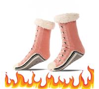 Gienslru Ultra-thick Cashmere Slipper Home Socks, Cashmere Socks for Women, Fleece Lined Socks with Grippers for Women and Men (G, Adulto, Talla única, Letras, Sistema tallas calzado EU, mediano)