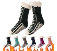Gienslru Ultra-thick Cashmere Slipper Home Socks, Winter Socks Women Fluffy, Slipper Socks Womens 4-7 Non Slip (D, Adulto, 34, Números (rango), Sistema tallas calzado EU, 41, mediano)
