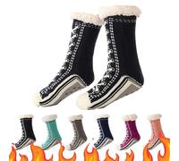 Gienslru Ultra-thick Cashmere Slipper Home Socks, Winter Socks Women Fluffy, Slipper Socks Womens 4-7 Non Slip (A, Adulto, 34, Números (rango), Sistema tallas calzado EU, 41, mediano)