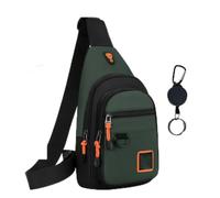Gienslru Waterproof Multi-pocket Crossbody Sling Bag for Travel & Everyday Use (Grass green)