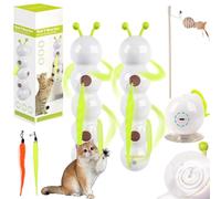 Gienslru Whirlie - Juguete para gatos Happy Luna, juguetes inteligentes para gatos con diseño de gusano, mantenerlos ocupados, felices y en movimiento, plástico ABS montado en la pared y ventana (2