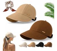 Gienslru Women's Wide Brim Sun Visor Hat, UPF 50+ Adjustable Foldable (A-1)