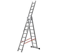 Gierre UB-AL415 AL415-Escalera 3 tramos combinada de Aluminio Modula 3x9, Negro, 9 peldaños