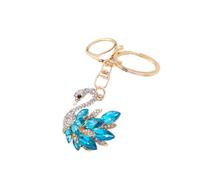 Gierzijia Bonito llavero de cisne de diamantes de imitación para mujer, llavero brillante con colgante de bolso para bolso y cartera, A, Talla única