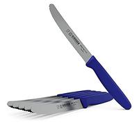 Giesser since 1776 - Made in Germany - Juego de 6 cuchillos para tomates de color azul, hoja de 11 cm, con mango antideslizante, cuchillos pequeños, aptos para el lavavajillas, inoxidables