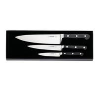 GIESSER since 1776 - Made in Germany - Juego de cuchillos de 3 piezas Skyline Black, remachados, negros, forjados. Juego de cuchillos de de cocina, inoxidables. Juego de cuchillos afilados alemanes