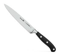 Giesser since 1776-Made in Germany preparación afilado forjado BestCut, resistente al calor, negro, jamonero alemán apto para el lavavajillas, inoxidable, Chrome Steel, 15 cm Cuchillo de trinchar