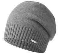 Giesswein Cashmere Beanie Schwarzenstein - Gorro de cachemira para mujer y hombre, Gorro de punto fino, Gorro unisex de pelo largo, pizarra, Talla única