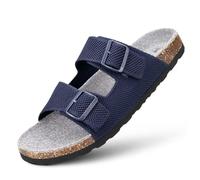 Giesswein Merino Slides Hombre - Zueco con plantilla ergonómica de corcho | Tiras ajustables sin escalones en punto calado & plantilla merino suave - sandalia cómoda y fresca, hombre