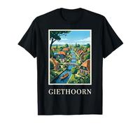Giethoorn Países Bajos Canal Village Arte de Viaje Camiseta