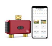 GIEX Temporizador de riego WiFi de 2 Zonas, Controlador Inteligente de riego para mangueras de jardín, Compatible con Las Aplicaciones Tuya y Smart Life