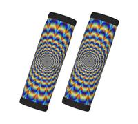 GIF de ilusión óptica en espiral, 2 piezas de fundas para asas de equipaje, cubiertas suaves y cómodas para asas de equipaje. Etiqueta para equipaje.
