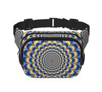 GIF de ilusión óptica en Espiral,Riñonera Cuadrada de Doble Capa, Bolso de Viaje, Bolso Informal para el Pecho.