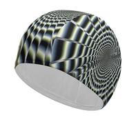 GIF - Gorro de natación clásico unisex suave con ilusión óptica en espiral, gorro de natación recreativo, cómodo y flexible duradero para entrenamiento de piscina y playa