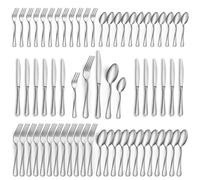 Gifcomda juego de cubiertos, juego de cubiertos acero inoxidable de 60 piezas para 12 personas, juego de cubiertos muy pulidos, cuchillos tenedores cucharas tenedores para tartas cucharillas, apto