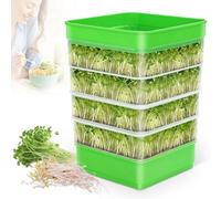 Gifeerory Kit de cultivo de brotes de 4 niveles, micro-verde, brotes apilables, juego de cultivo para alfalfa, semillas de hierba de trigo
