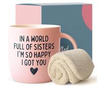 Gifffted Mejor Hermana Taza, Divertido Regalo de Cumpleaños, Navidad, Regalos Para La Hermanita y Hermana Mayor, Dia de la Madre, Cerámico, 380 Ml