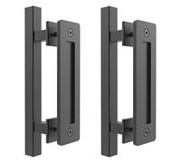 GIFSIN 12 "PUERTE DE PUERTARIO PUERTE Forma cuadrada Set de manija arrastre carterero/acero inoxidable Herrajes puertas Suave, silencioso(2 packs Black)