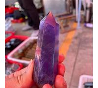 Gift 1PCS Natural Purple Ribs Hexagon Single Tabla Stone Grinding Purple Floor Column Decoration (Size : 8-9cm)