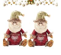 Gift Bags Zipper Design, Large Fabric Christmas Doll Gift Bags, 2026 New Chritmas Eva Santa Snowman Snowflake Deer Shaped Apple Candy Bags Bulk Storages For Chritmas Party Decor (A*2)