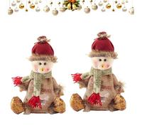 Gift Bags Zipper Design, Large Fabric Christmas Doll Gift Bags, 2026 New Chritmas Eva Santa Snowman Snowflake Deer Shaped Apple Candy Bags Bulk Storages For Chritmas Party Decor (C*2)