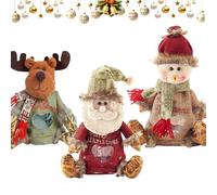 Gift Bags Zipper Design, Large Fabric Christmas Doll Gift Bags, 2026 New Chritmas Eva Santa Snowman Snowflake Deer Shaped Apple Candy Bags Bulk Storages For Chritmas Party Decor (ABC)