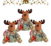 Gift Bags Zipper Design, Large Fabric Christmas Doll Gift Bags, 2026 New Chritmas Eva Santa Snowman Snowflake Deer Shaped Apple Candy Bags Bulk Storages For Chritmas Party Decor (B*3)