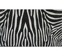GIFT Company Felpudo Cebra, Coco y PVC, Blanco y Negro, 75 X 1,5 X 45 cm