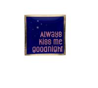 Gift Company Love Plates - Plato de cristal con texto "Always kiss me Goodnight, color azul oscuro